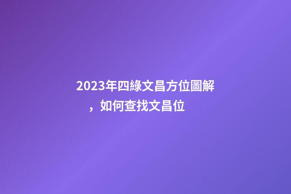 2023年四綠文昌方位圖解，如何查找文昌位